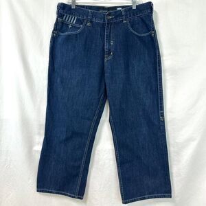 ROCAWEAR Dark Wash Baggy Wide Leg Denim Jeans Mens 38x26 Hip Hop 90's Y2K Skater